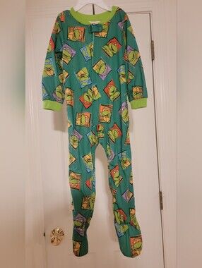 Nickelodeon Green Ninja Turtles All-Over Print Footed One-Piece